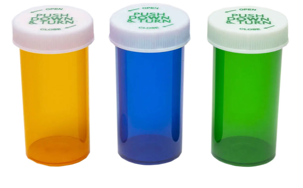 Push-N-Turn Vials with Child-Resistant Caps